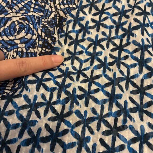 Maje Printed Viscose Elasticated Skirt Blue x White Size 36 (US S) - Picture 16 of 16